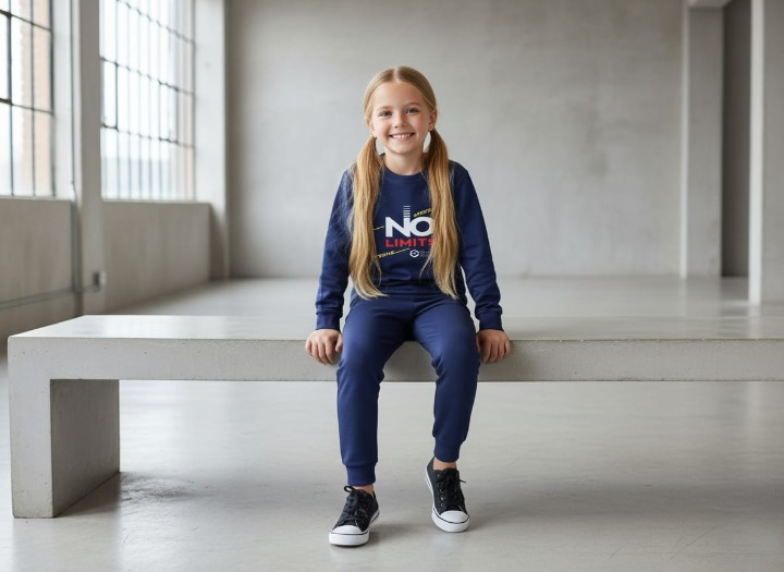 Kids Navey Blue no limit  Printed Stylish Kids' Tracksuit Set | FOR BABY AND KIDS thumbnail 2