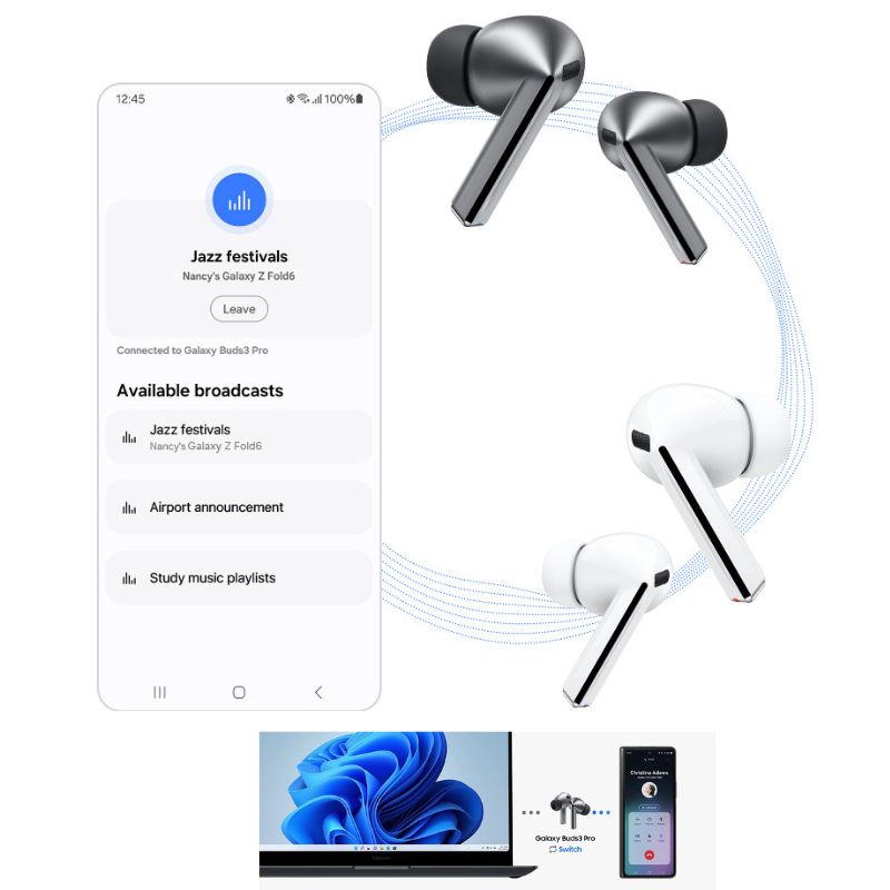 Samsung Galaxy Buds 3 Pro | WHITE | ANC Wireless Bluetooth Earbuds with Adaptive AI & Immersive Sound thumbnail 6