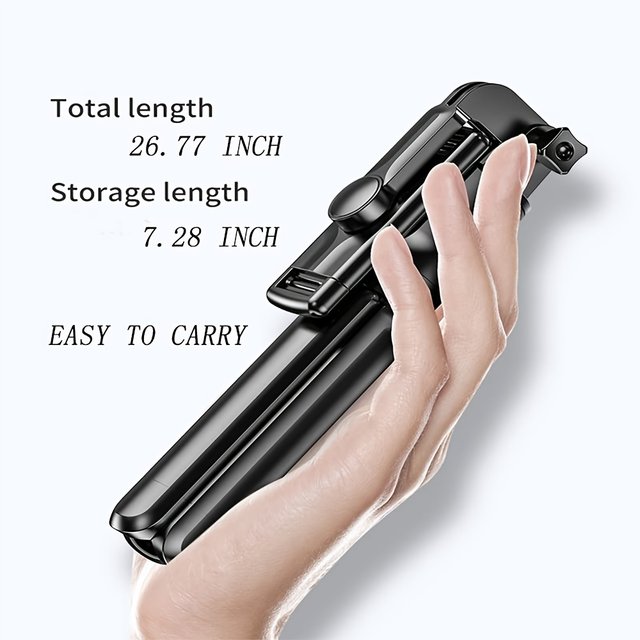 R1s Bluetooth Selfie Stick Tripod with Remote | 360° Foldable Phone & Action Camera Stand with LED Light thumbnail 8