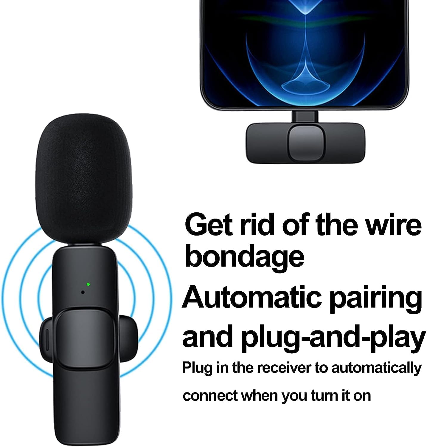 K9 Dual Wireless Lavalier Microphone | Plug & Play USB Type-C | Mic with Auto Sync & Noise Reduction thumbnail 6