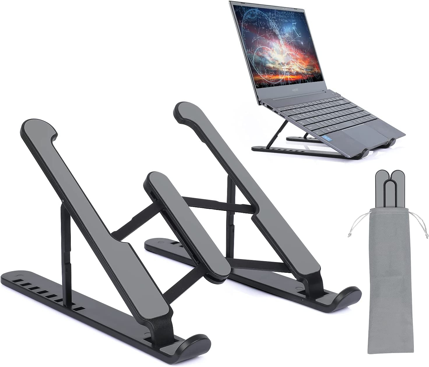 Plastic Foldable & Portable Laptop Stand | Lightweight Adjustable Laptop Holder | High-Quality ABS thumbnail 6