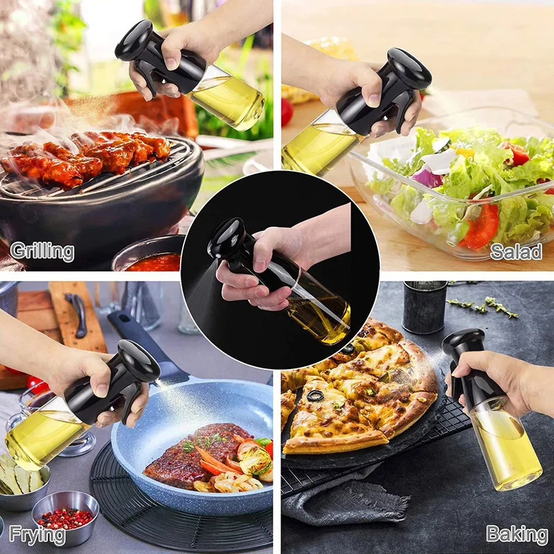Plastic Glass Kitchen Cooking Spray Bottle | 200ML | BBQ Olive Oil & Vinegar Oil Sprayer thumbnail 6