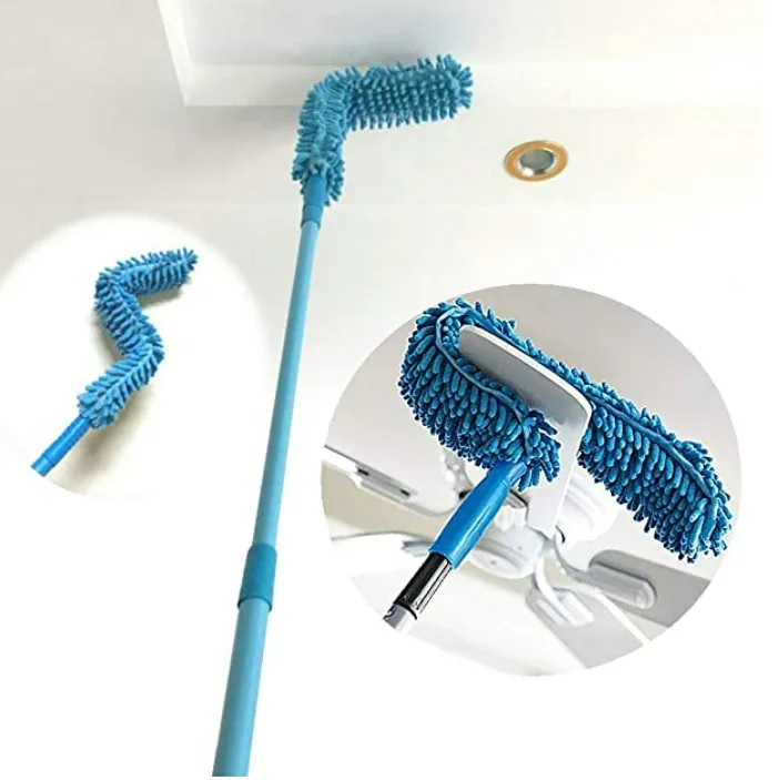 Flexible Micro-Fiber Duster With Telescopic Stainless Steel Handle | Fan & Home Cleaning | Random Colors thumbnail 2