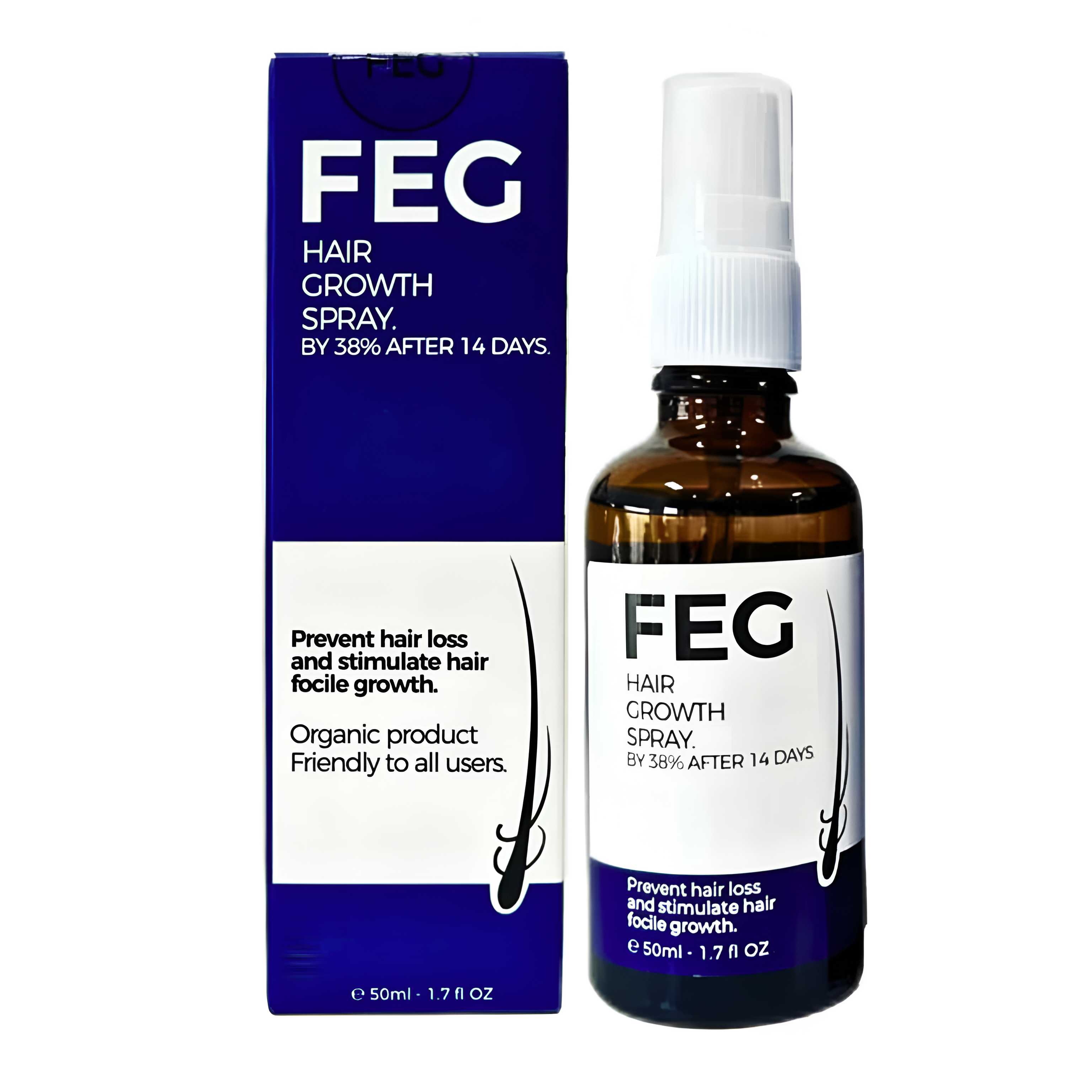 FEG PLUS Hair & Beard Regrowth Spray – Anti Hair Loss Formula with Minoxidil, Redensyl & Natural Extracts (50ml) thumbnail 4