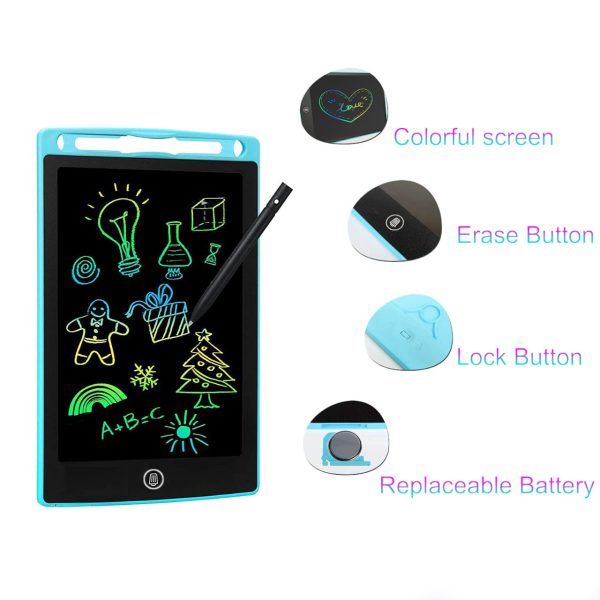 8.5-Inch Multi-Color LCD Writing Tablet  | Reusable Drawing & Note-Taking Tool for Kids | Random Colors thumbnail 3