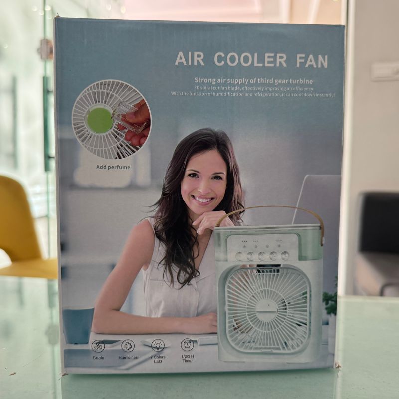9 Inch Mist Fan | Portable Air Conditioner Fan |  Mist Water, And Humidifier Function | Led Night Light Water Mist | Random Color thumbnail 8