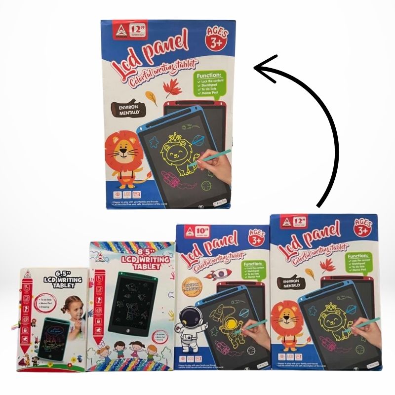12-Inch Multi-Color LCD Writing Tablet | Top Quality | Reusable Drawing & Note-Taking Tool for Kids  | Random Colors thumbnail 2