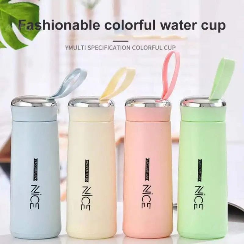 Nice Bottle | 400ml Mini Flask Glass Water Bottle with Vacuum Insulation | Temperature Resistant | Random Colors thumbnail 6