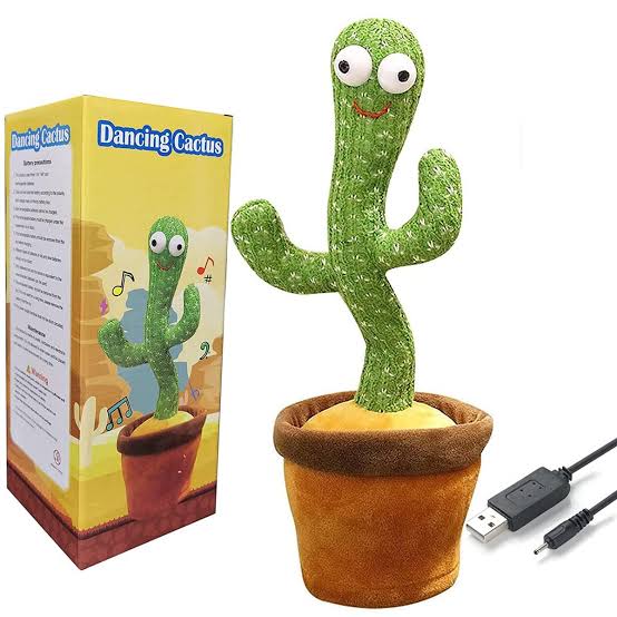 Rechargeable Dancing Cactus Toy with Hat | Interactive Singing, Talking & Dancing Plush for Kids thumbnail 7