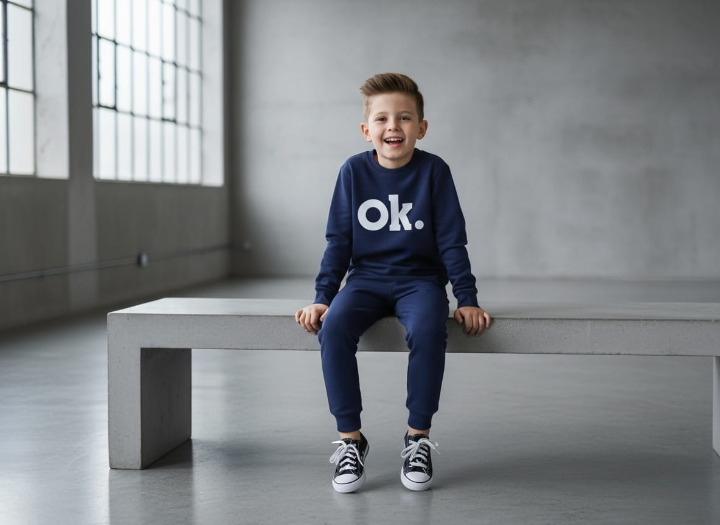 OK Printed Sweatshirt & Pajama Trouser Tracksuit for Kids | Winter Warm Fleece Clothing Set Outfit for Boys & Girls – Cozy & Trendy | FOR BABY AND KIDS