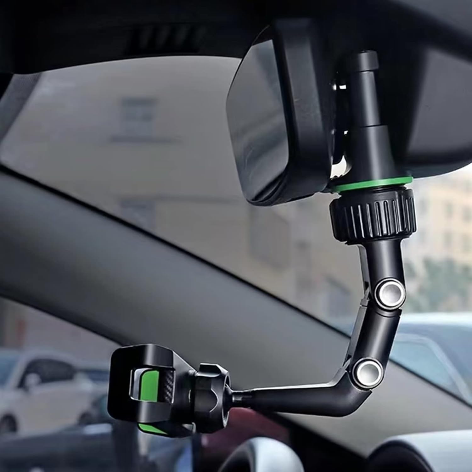 Universal Car Rearview Mirror Phone Holder | Hands-Free Adjustable Mount for Smartphones & GPS thumbnail 3