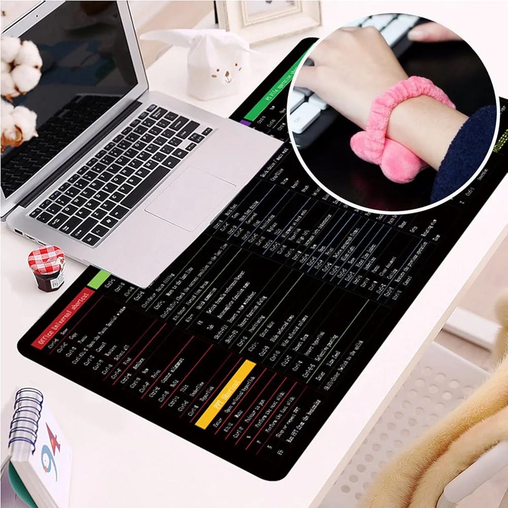 Large Excel Shortcut Keyboard Mouse Pad & Desk Mat 30×59cm | Extended Non-Slip Office Table Mat for Work Study Gaming thumbnail 5