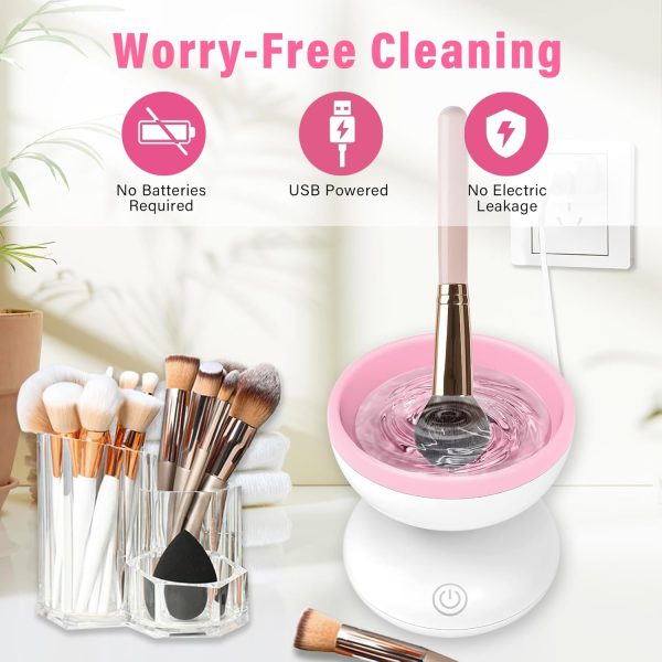 Electric Makeup Brush Cleaner Machine | Automatic USB Rechargeable Brush Washer | Gentle Silicone Cleaning thumbnail 8