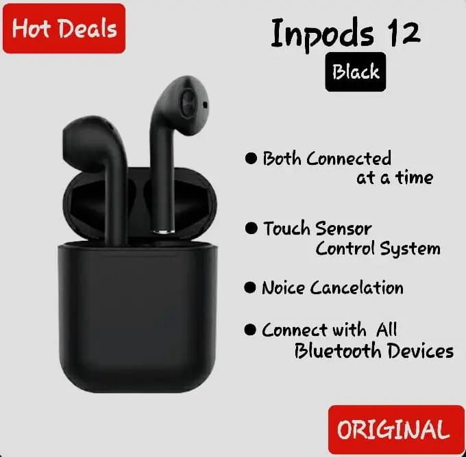 i12 TWS Wireless Earbuds | Bluetooth Earphones with Charging Case | Touch Control | HD Stereo Sound thumbnail 4