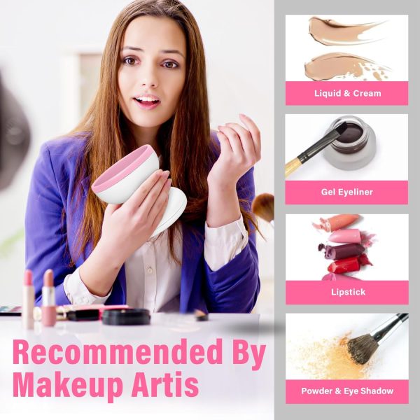 Electric Makeup Brush Cleaner Machine | Automatic USB Rechargeable Brush Washer | Gentle Silicone Cleaning thumbnail 5