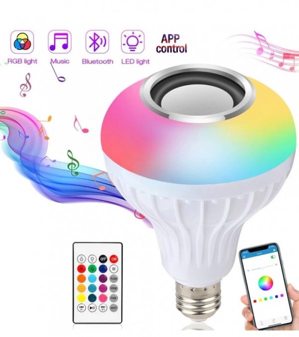 2-in-1 Smart LED Bulb with Bluetooth Speaker | RGB Color Light + Remote Control thumbnail 5