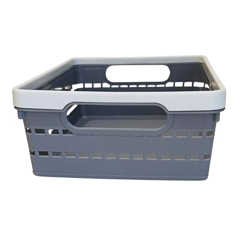 Multi-Purpose Woven Plastic Storage Basket with Handles Organizer Bin for Office, Pantry, and Home