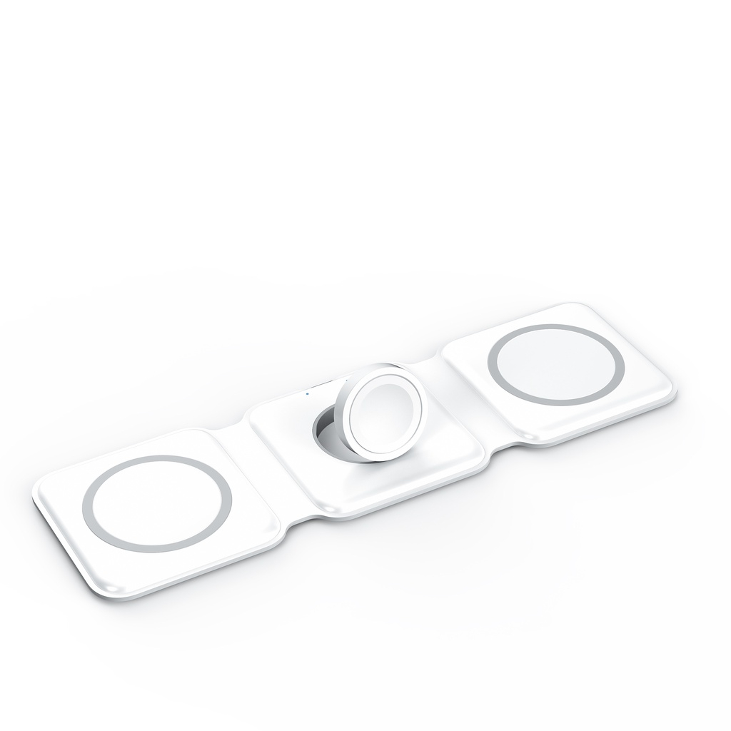 3-in-1 Foldable Magnetic Wireless Charger 15W Charging Station for iPhone Apple Watch and AirPods thumbnail 2