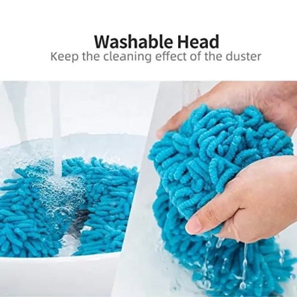 Flexible Micro-Fiber Duster With Telescopic Stainless Steel Handle | Fan & Home Cleaning | Random Colors thumbnail 5
