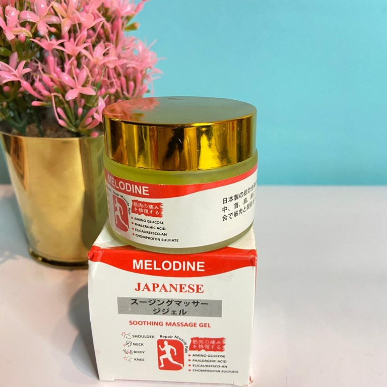 MELODINE Japanese Soothing Massage Gel | Fast-Absorbing Herbal Pain Relief Cream for Shoulder, Neck, Back & Knee thumbnail 2
