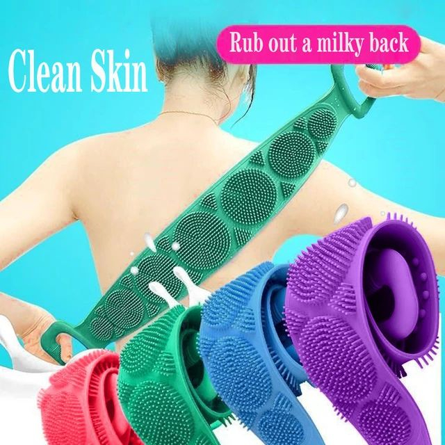 Magic Silicone Brushes Bath Towels | Rubbing Back Mud Peeling Body Massage Shower Extended | Scrubber Skin Clean Brushes Bathroom thumbnail 5