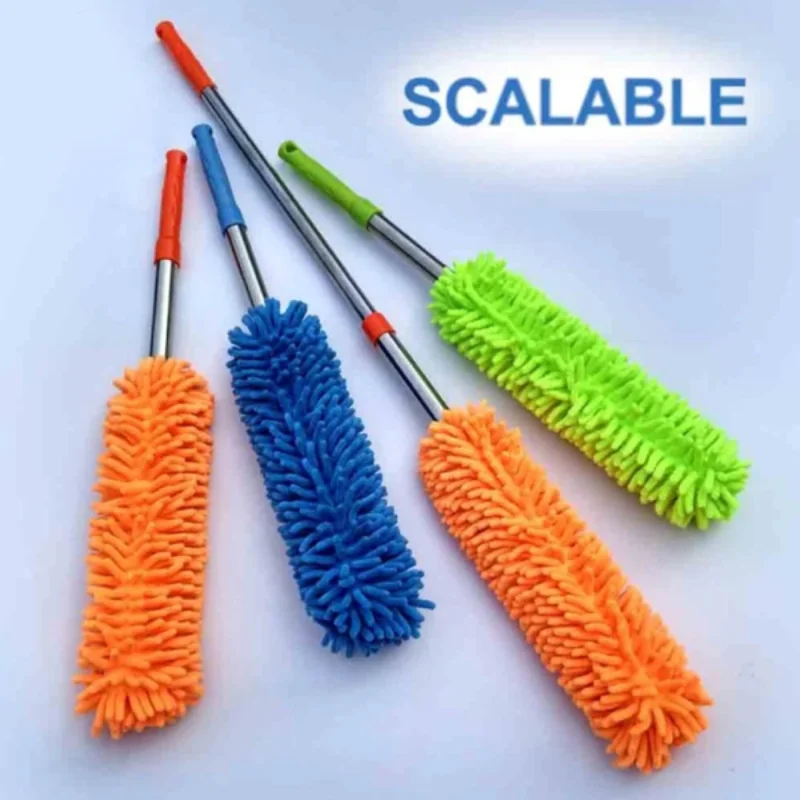 Flexible Micro-Fiber Duster With Telescopic Stainless Steel Handle | Fan & Home Cleaning | Random Colors thumbnail 8