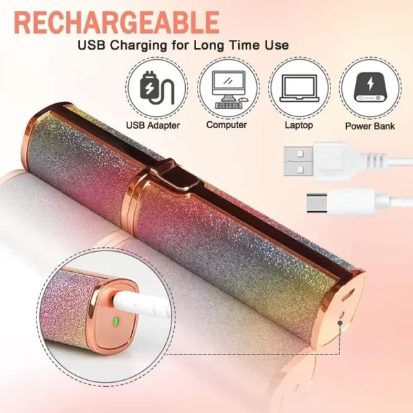 Flawless 2-in-1 Eyebrow Trimmer | Rechargeable Hair Remover with USB Charging Cable & Cleaning Brush thumbnail 3