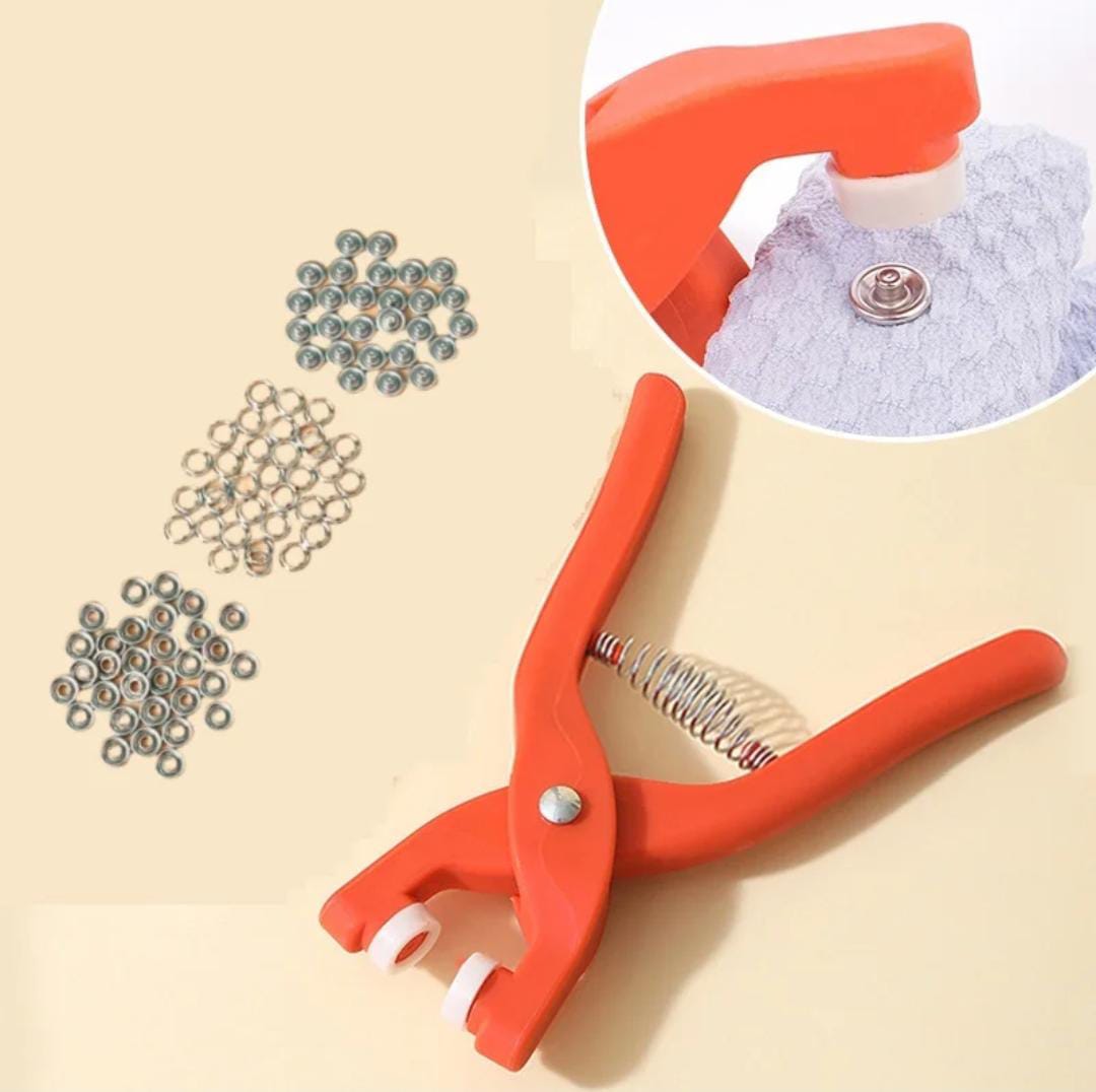 Tich Button Machine Plier with 25 Plastic Snap Buttons | DIY Sewing & Craft Tool thumbnail 2