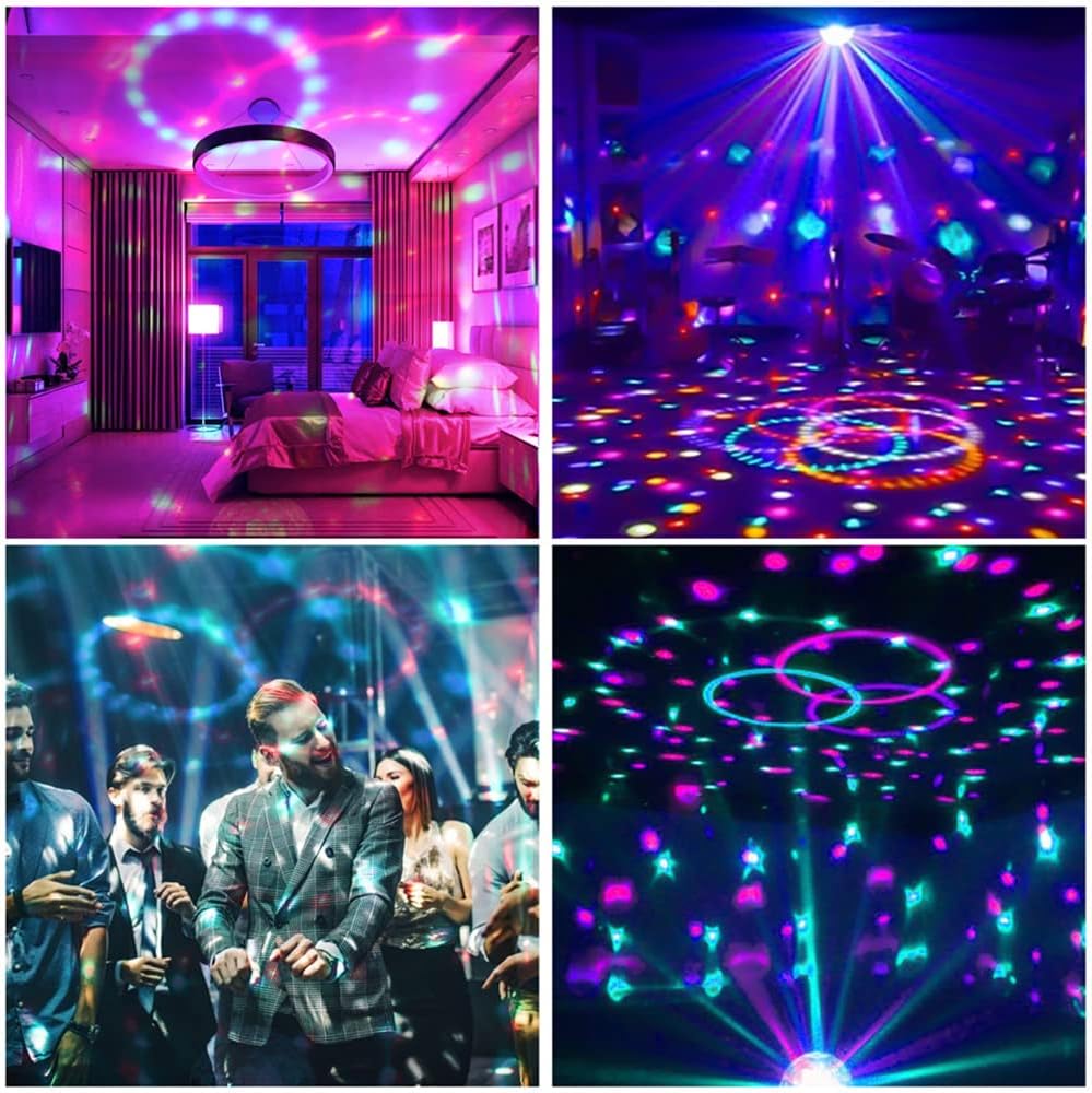 LED Disco Party Lights Crystal Magic Ball 3W RGB | Colorful Projection Lamp for Parties & Events thumbnail 2