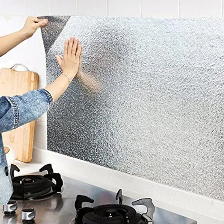 Silver Foil | Marble Sheet Sticker 60x200cm | Waterproof Self-Adhesive PVC Wallpaper for Furniture Walls thumbnail 4