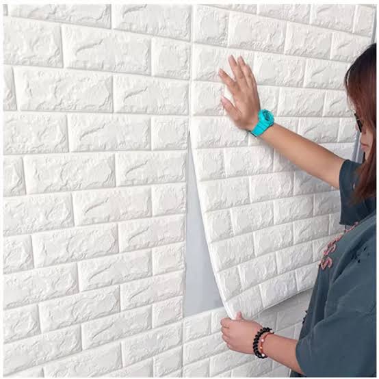 3D White Brick Wall Stickers | Self-Adhesive Waterproof Home Decor | Peel & Stick thumbnail 3