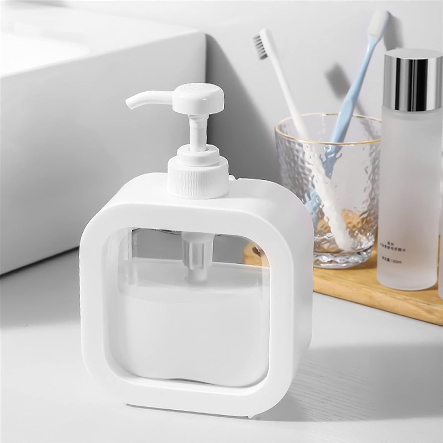 Portable Refillable Soap Dispenser Bottle | 300ml 500ml Clear Pump Bottle for Kitchen Bathroom Shower Lotion Shampoo thumbnail 6