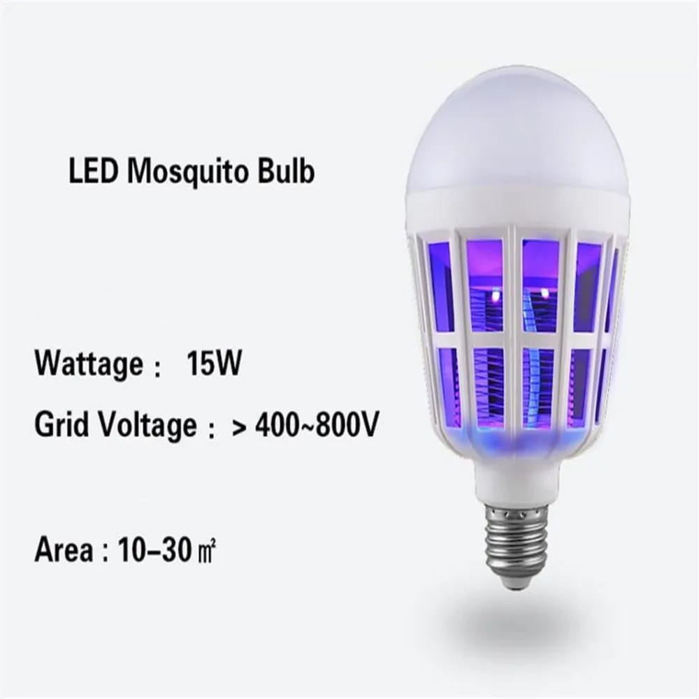 2-in-1 LED Mosquito Killer Bulb | 15W Insect Zapper Light | Silent, Odorless, Energy Saving thumbnail 3