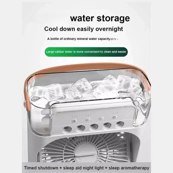 9 Inch Mist Fan | Portable Air Conditioner Fan |  Mist Water, And Humidifier Function | Led Night Light Water Mist | Random Color thumbnail 3