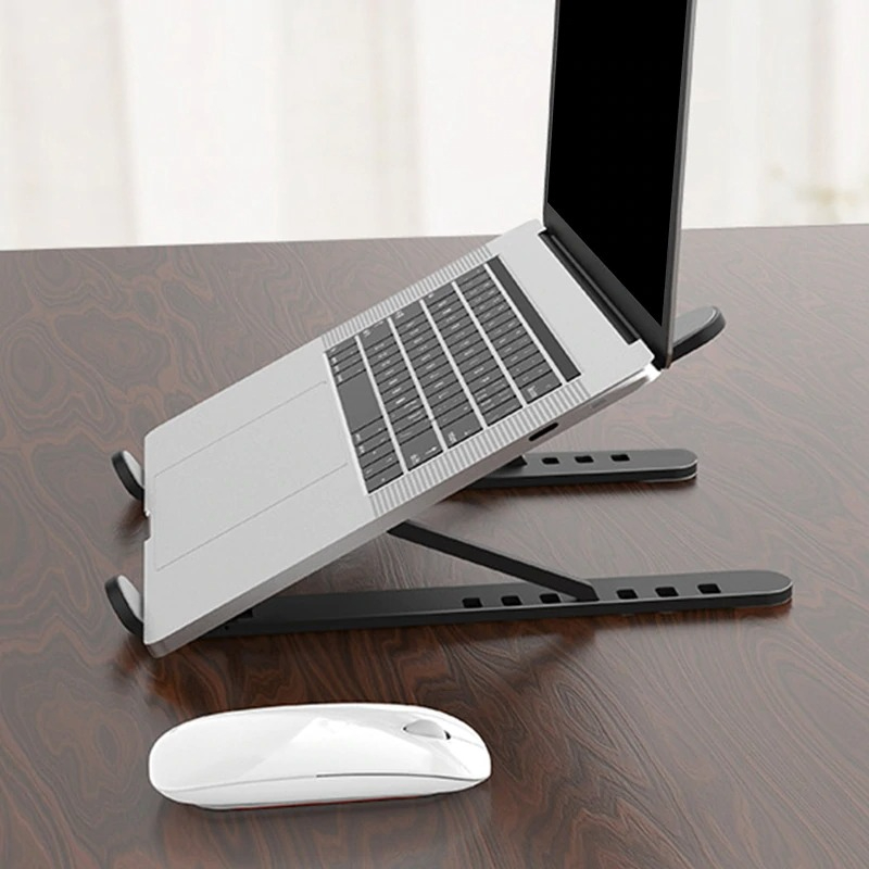 Plastic Foldable & Portable Laptop Stand | Lightweight Adjustable Laptop Holder | High-Quality ABS thumbnail 2
