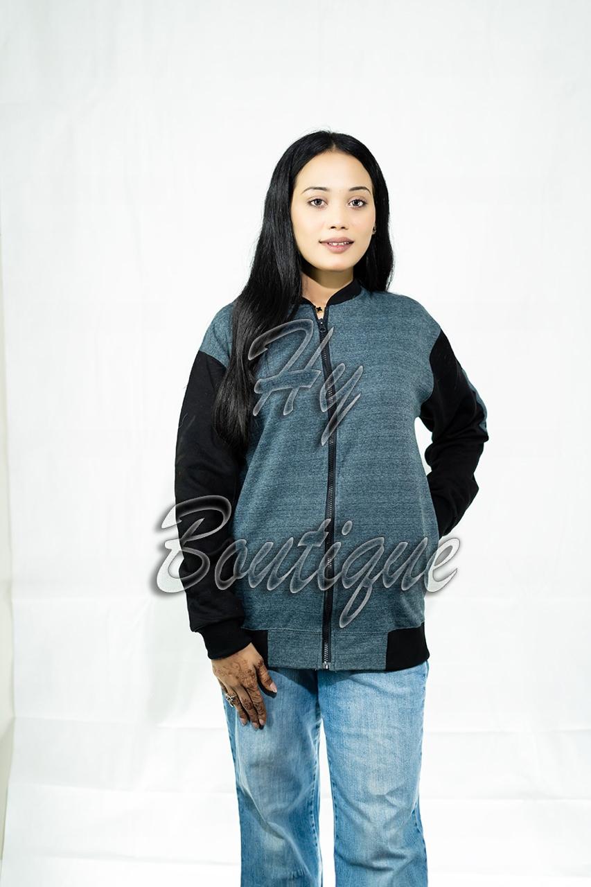 Winter Collection Women’s Plain Grey Charcoal Jacket | Stylish & Warm Outerwear | Elegant Winter Fashion for Ladies thumbnail 3