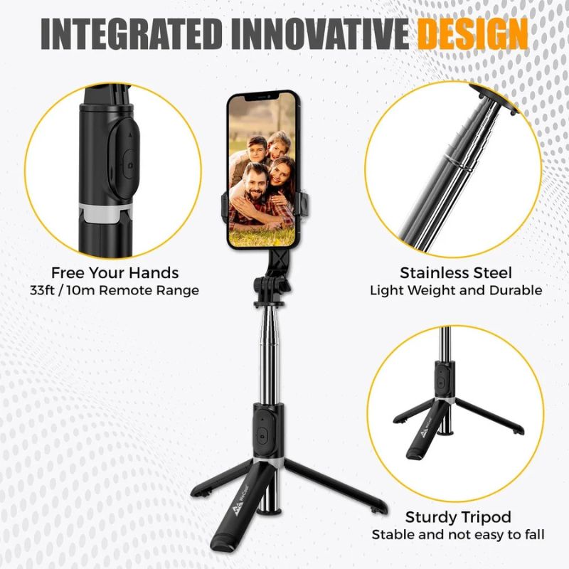 NeePho P170S Selfie Stick Tripod | Extendable , Bluetooth Remote, Universal Smartphone Mount | Durable Metal Build & Lightweight Design thumbnail 2
