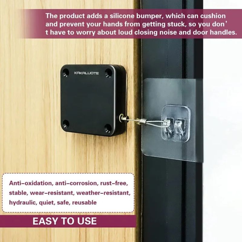 Portable Automatic Door Closer | Punch-Free Installation | Self-Closing Device with Strong Pull Force thumbnail 2