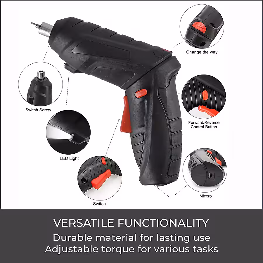 47-Piece Foldable Wireless Electric Screwdriver Kit with Adjustable Torque & USB Charging thumbnail 6