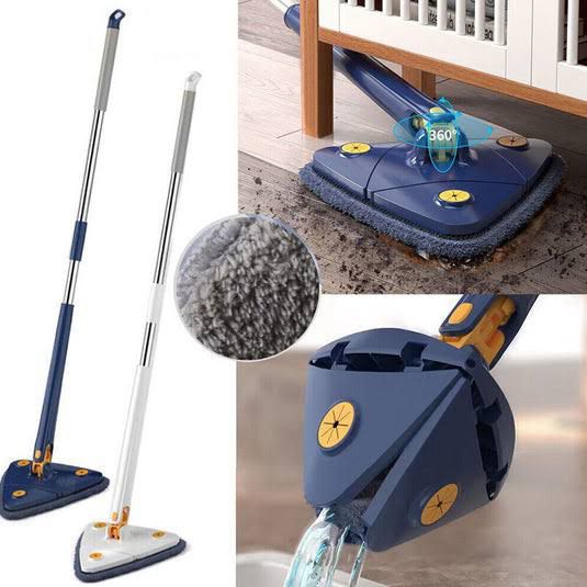 360° Twist Rotatable Triangle Mop with Long Handle Auto Squeeze Design for Floor, Wall, and Ceiling Cleaning thumbnail 2