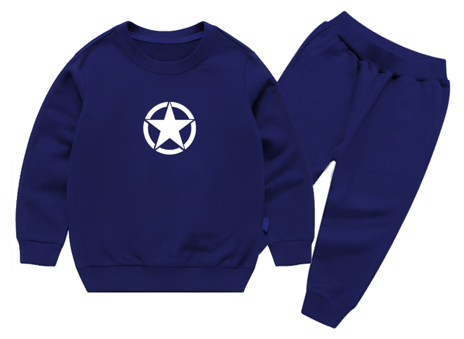 Star Printed Sweatshirt & Pajama Trouser Tracksuit for Kids | Winter Warm Fleece Clothing Set Outfit for Boys & Girls – Cozy & Stylish | FOR BABY AND KIDS thumbnail 4