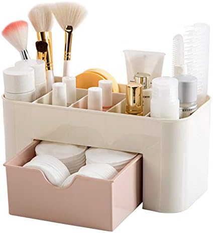 Plastic Makeup Organizer with Drawer | Desktop Cosmetics & Makeup Brush Storage Box | Office & Stationery Organizer thumbnail 6