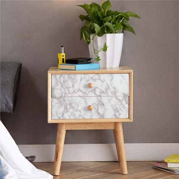White & Dark Grey | Marble Sheet Sticker 60x200cm | Waterproof Self-Adhesive PVC Wallpaper for Furniture Walls thumbnail 6