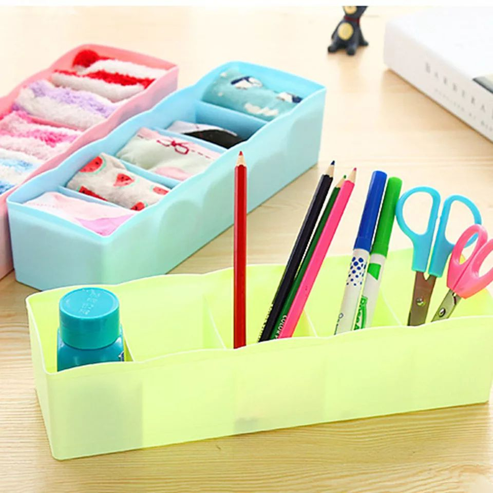5-Grid Multipurpose Divider Storage Box | Cosmetic, Jewelry & Kitchen Organizer | Random Colors thumbnail 4