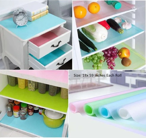 Refrigerator, Table & Drawer Mats | Shelf Liners, Washable & Waterproof (Random Colors) thumbnail 5