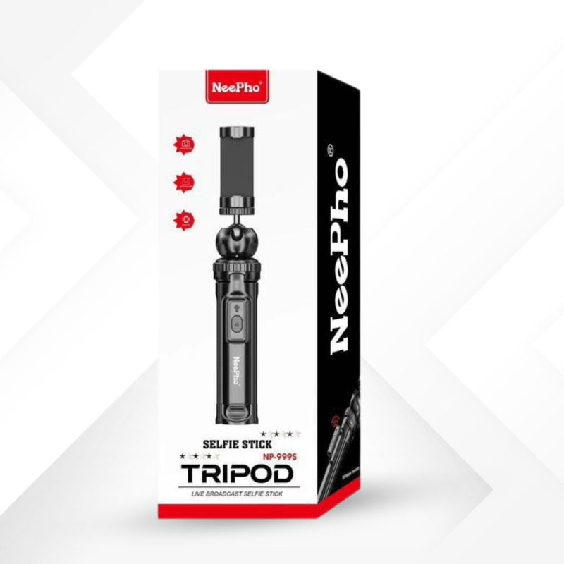 NeePho NP-999s 2-in-1 Selfie Stick & Tripod | Adjustable Height, Bluetooth Remote | Universal Smartphone & Camera Mount | Lightweight & Portable thumbnail 5