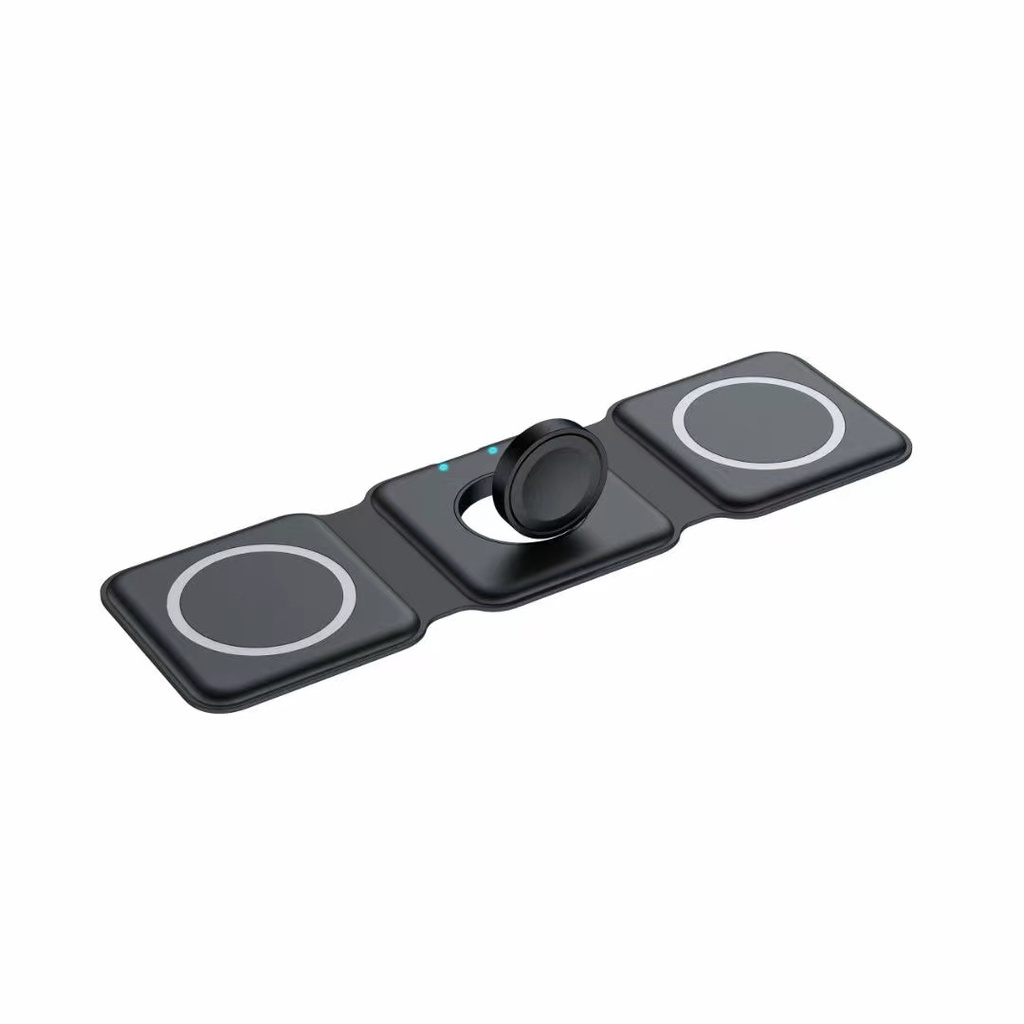 3-in-1 Foldable Magnetic Wireless Charger 15W Charging Station for iPhone Apple Watch and AirPods thumbnail 3