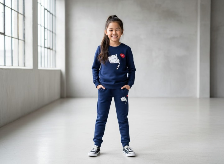 Sweatshirt & Pajama Trouser Tracksuit for Kids | Winter Warm Fleece Clothing Set Outfit for Boys & Girls – Cozy & Stylish | FOR BABY AND KIDS thumbnail 2