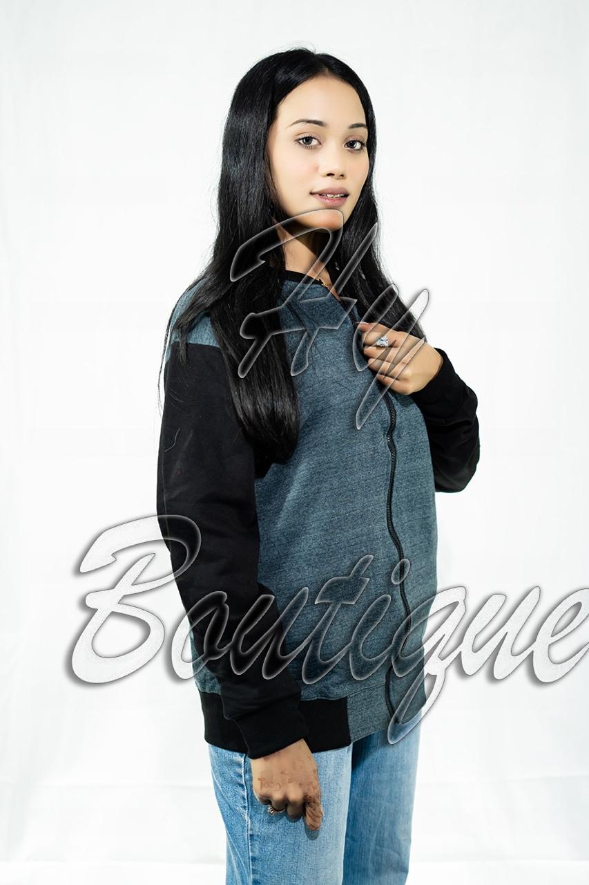 Winter Collection Women’s Plain Grey Charcoal Jacket | Stylish & Warm Outerwear | Elegant Winter Fashion for Ladies thumbnail 2