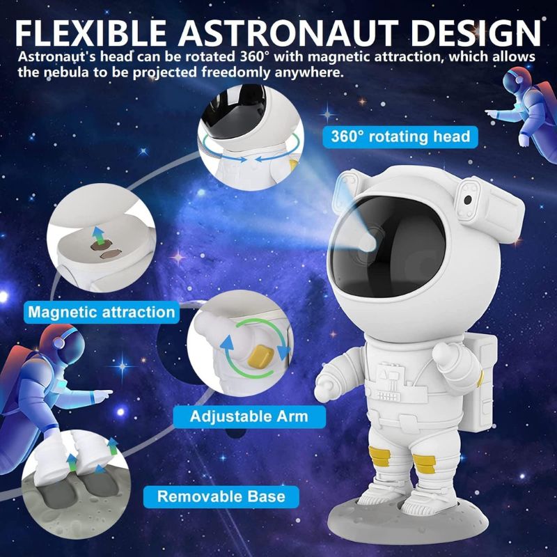 Astronaut Star Projector Night Light | Bring the Galaxy to Your Room | LED Nebula & Starry Sky Projection thumbnail 3
